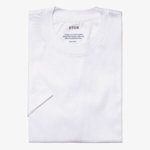 Eton balti regular fit Filo di Scozia marškinėliai trumpomis rankovėmis