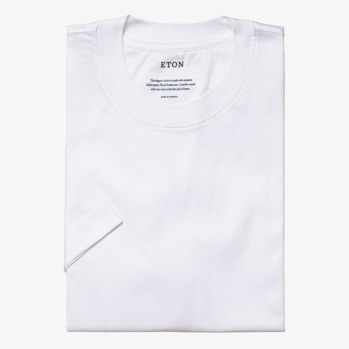 Eton white regular fit Filo di Scozia T-shirt