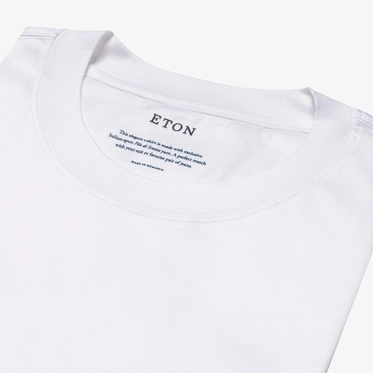 Eton white regular fit Filo di Scozia men's T-shirt