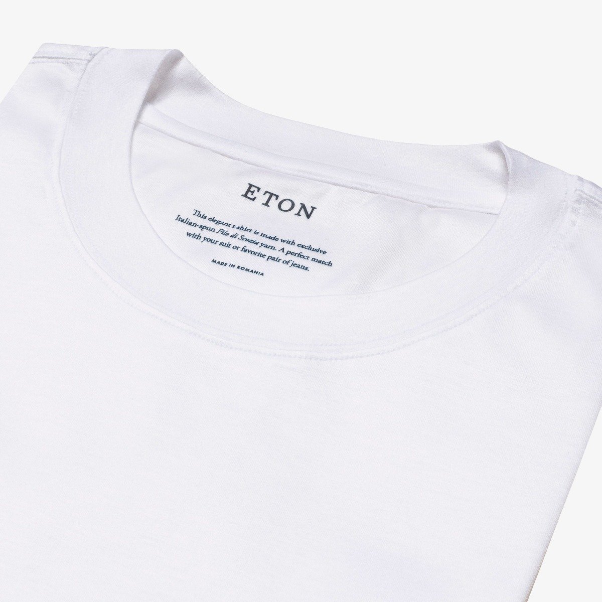 Eton white regular fit Filo di Scozia T-shirt