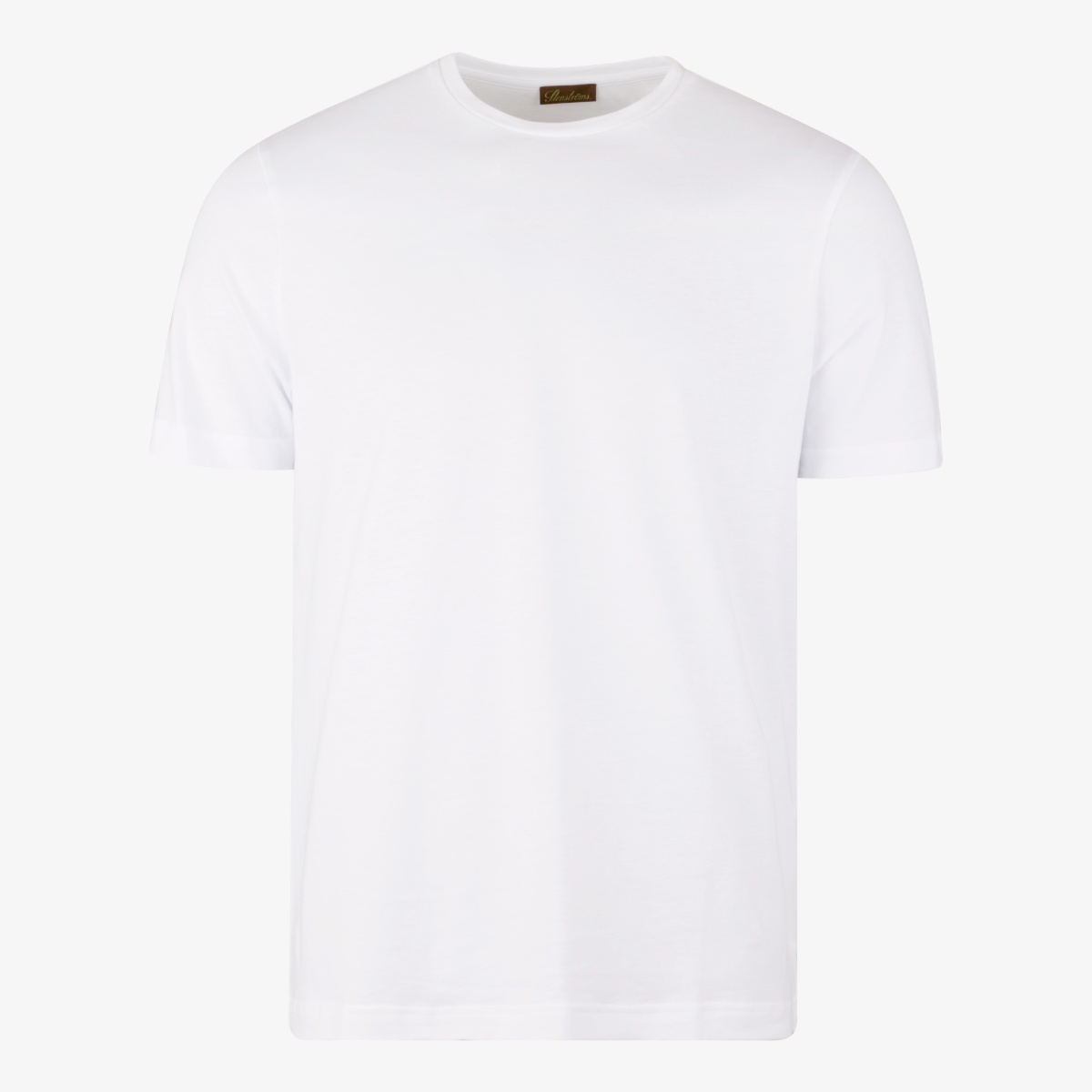 Stenströms white regular fit supima cotton crew neck t-shirt