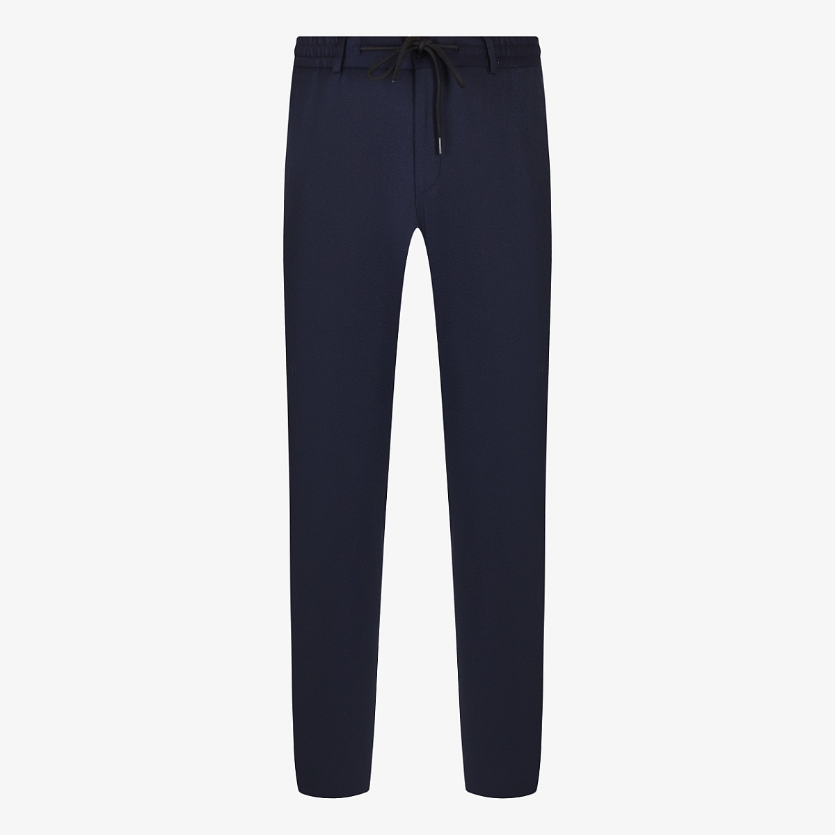 BML navy regular fit flannel wool drawstring trousers
