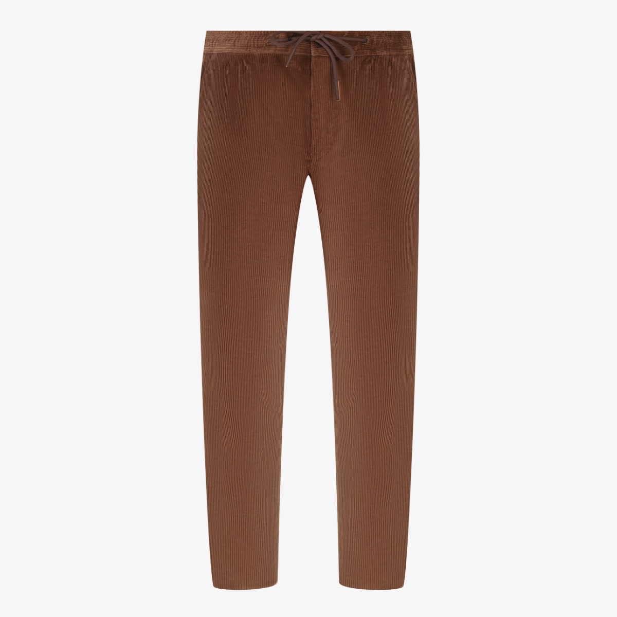 BML brown regular fit corduroy drawstring trousers