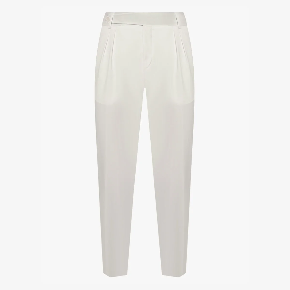 BML ivory regular fit pleated wool trousers