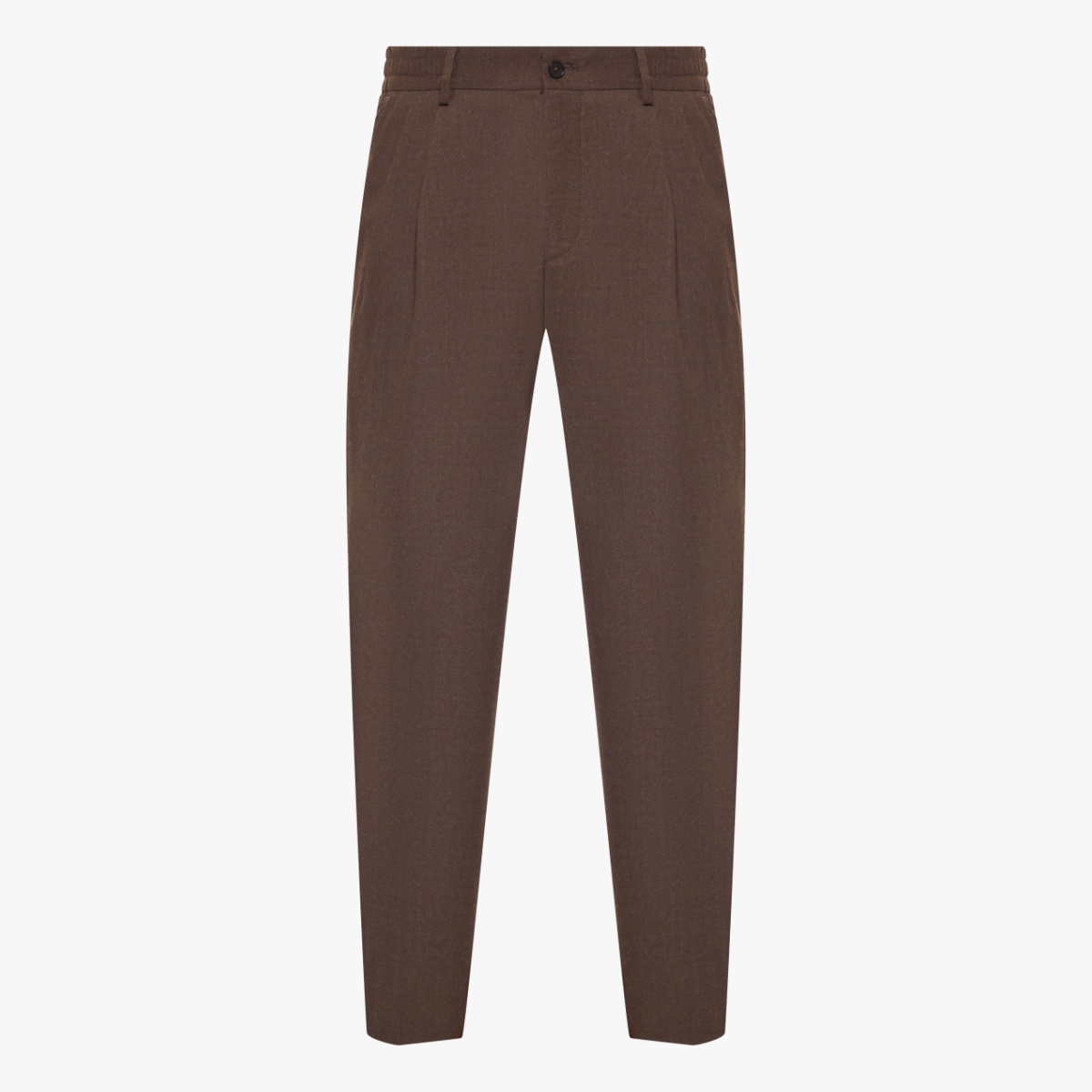 BML brown regular fit flannel wool trousers
