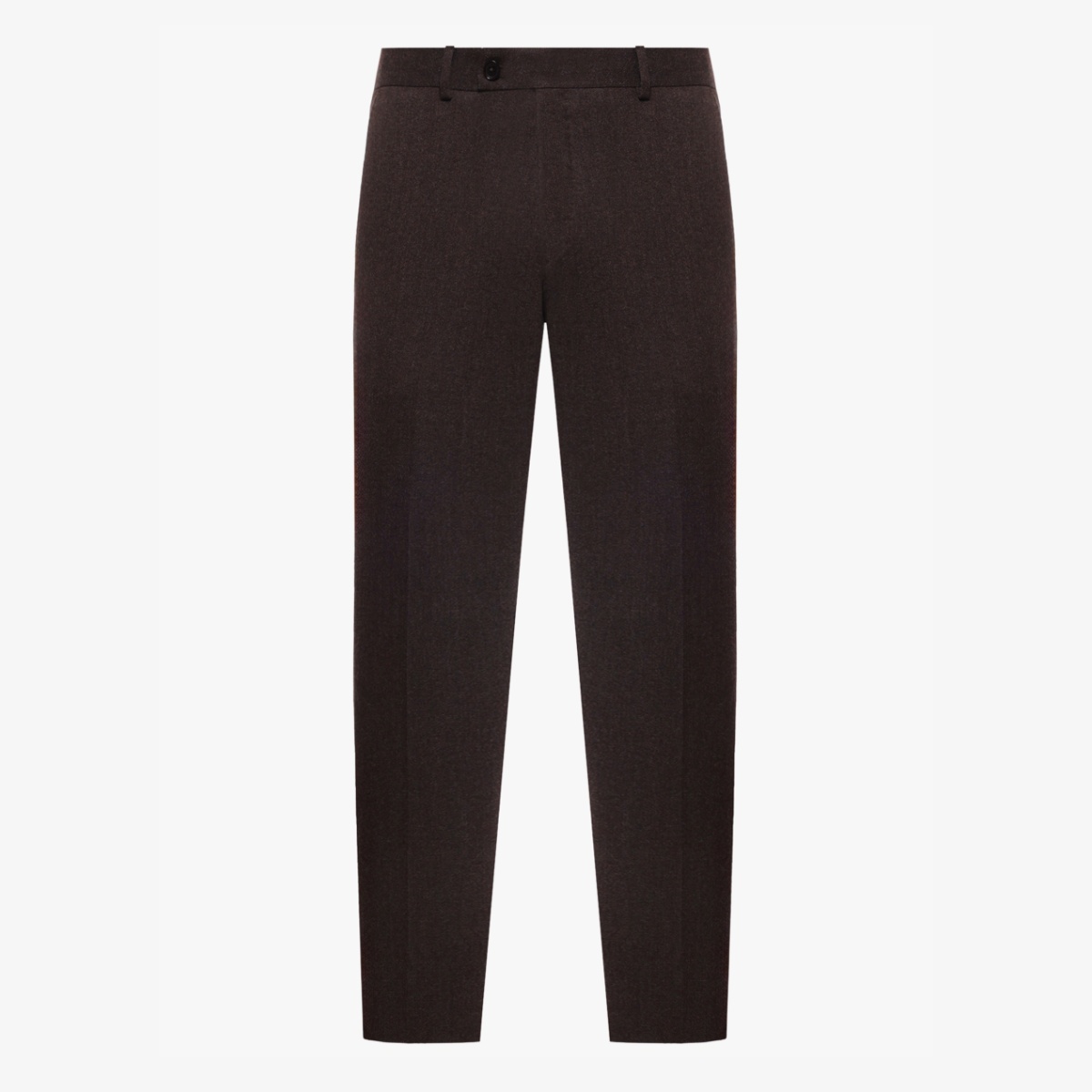 BML dark brown regular fit flannel wool dress trousers
