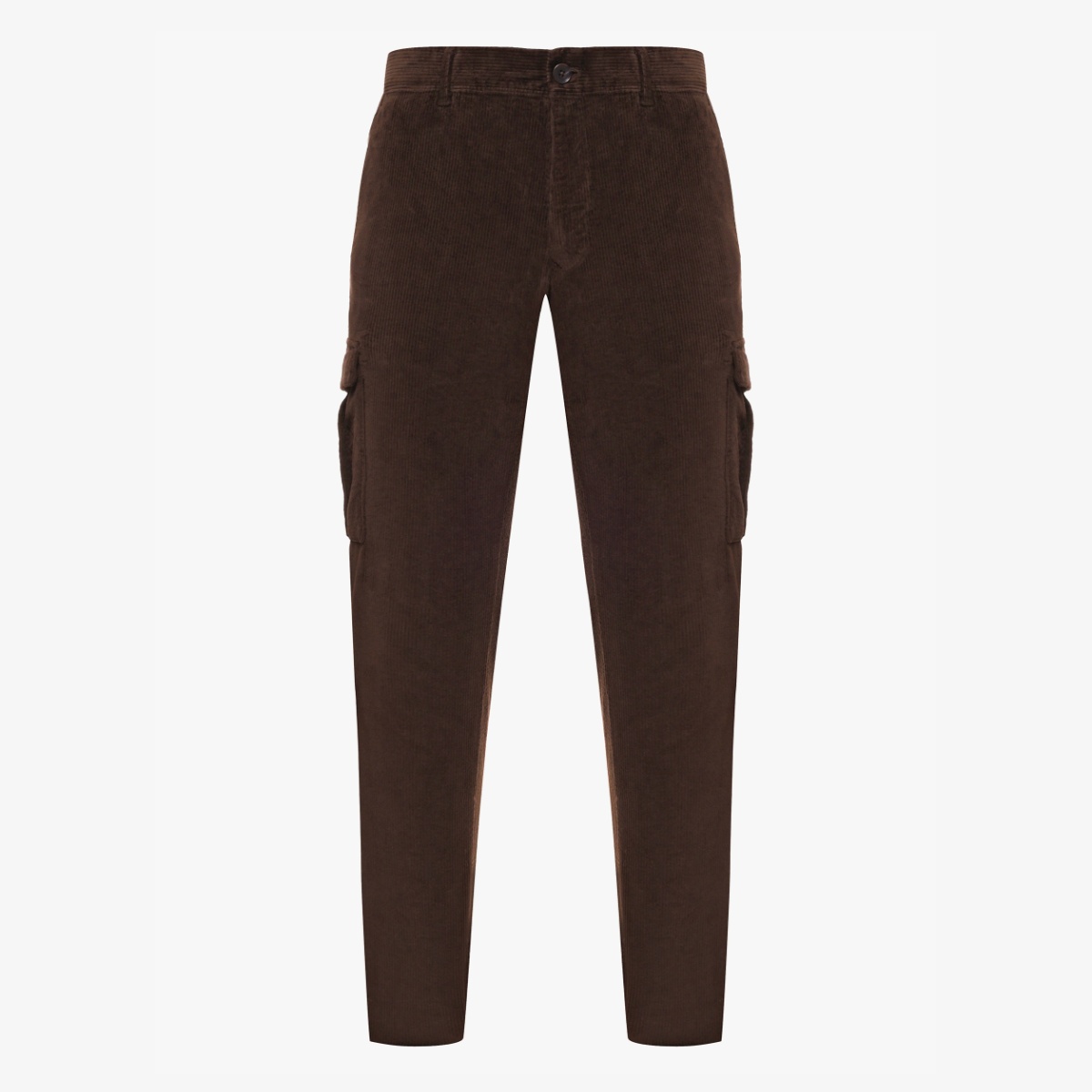 BML dark brown regular fit corduroy cargo trousers