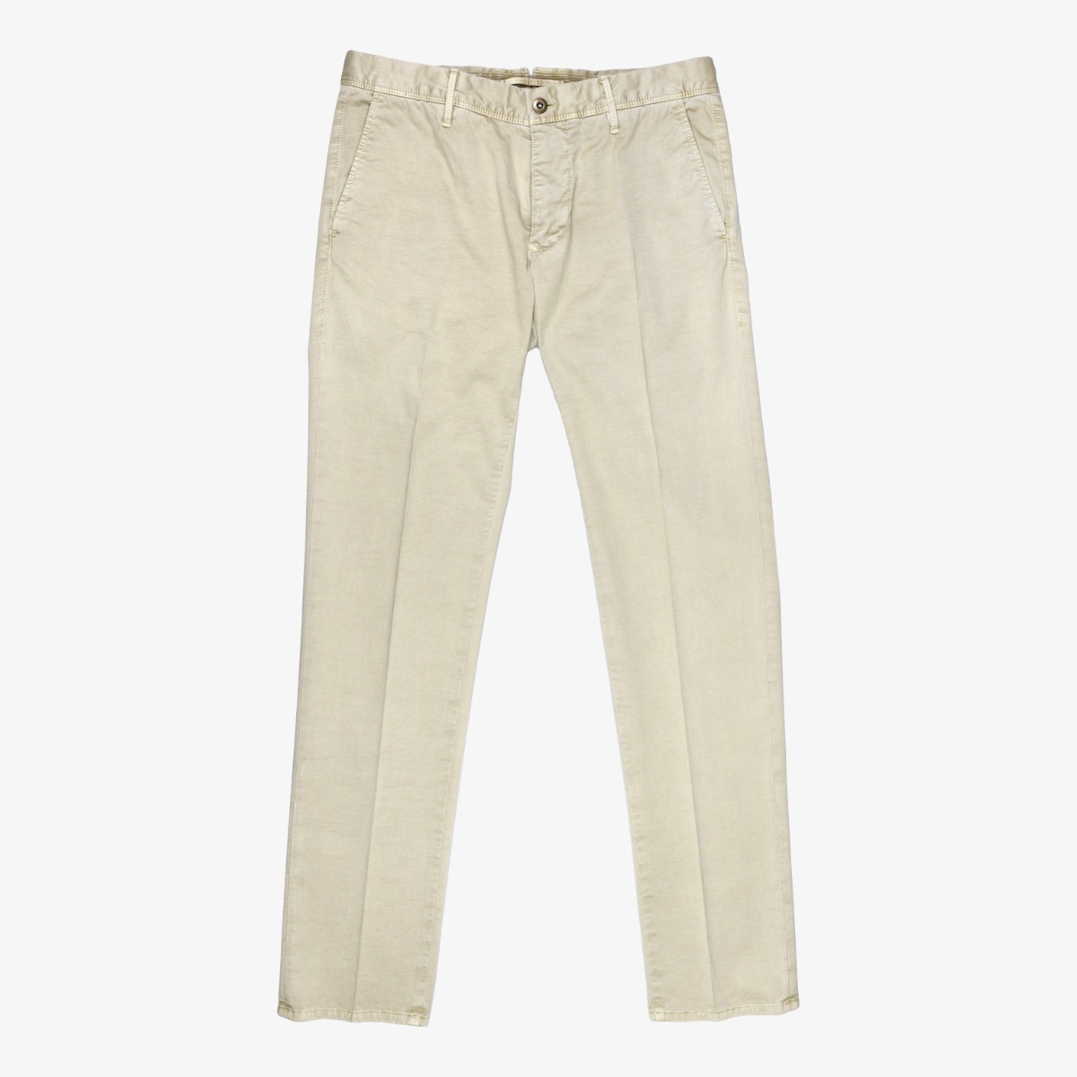 Incotex Model 100 beige slim fit stretch cotton trousers