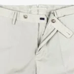 Incotex Model 30 light grey slim fit stretch cotton trousers