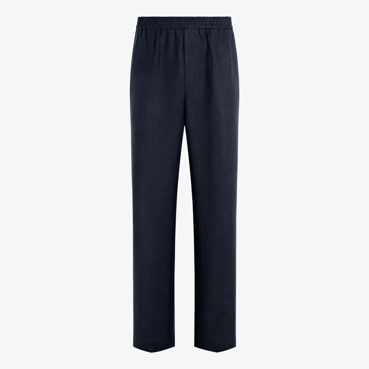 Suitsupply navy wide leg straight linen trousers