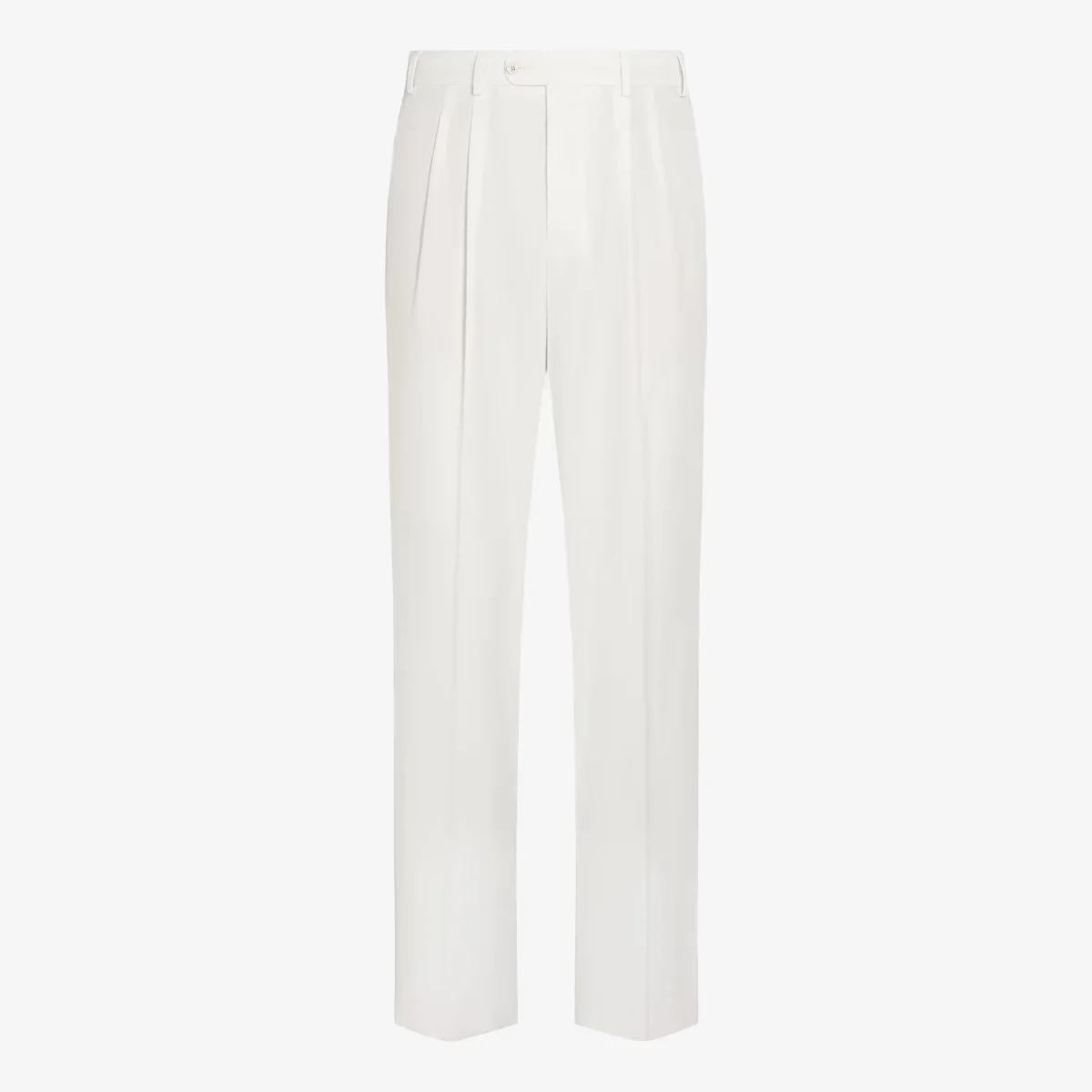 Suitsupply off white wide leg straight trousers