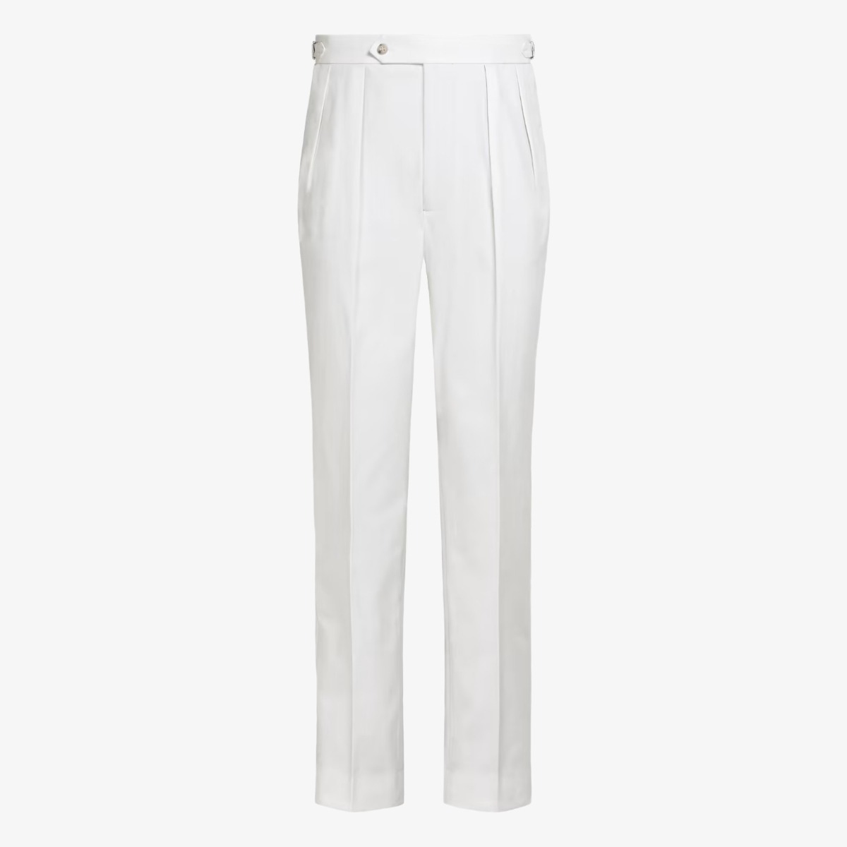 Suitsupply off white wide leg tapered trousers
