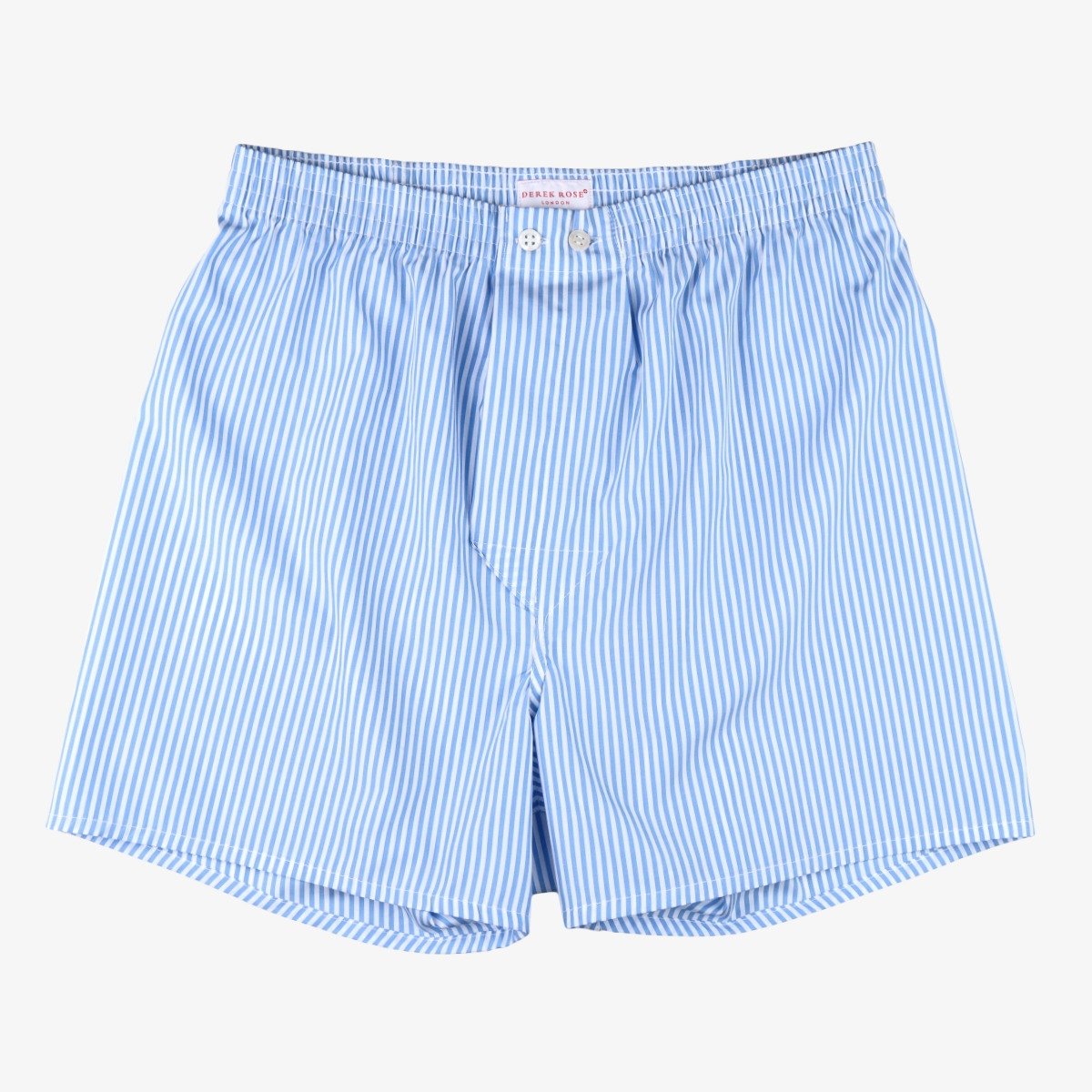 Derek Rose James Light Blue Striped Cotton Boxer Shorts - The