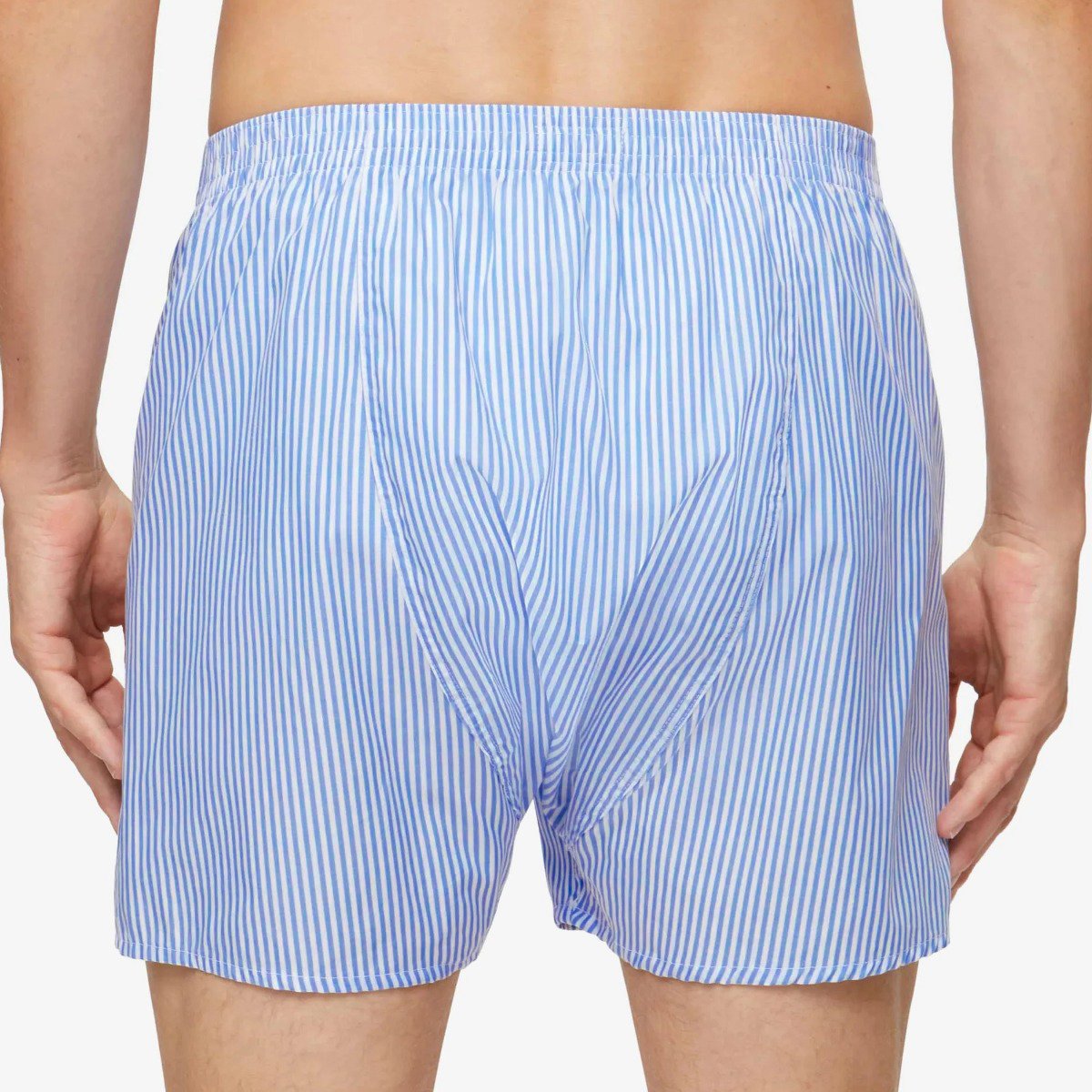 Boxer Short - Blue Stripe Cotton