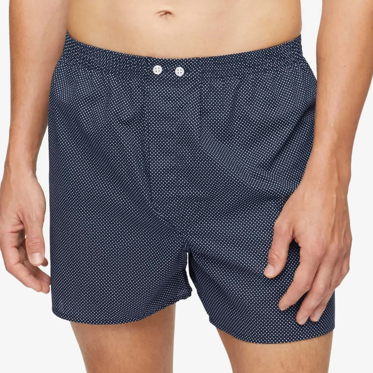 Derek Rose Plaza 21 navy polka dots cotton boxer shorts