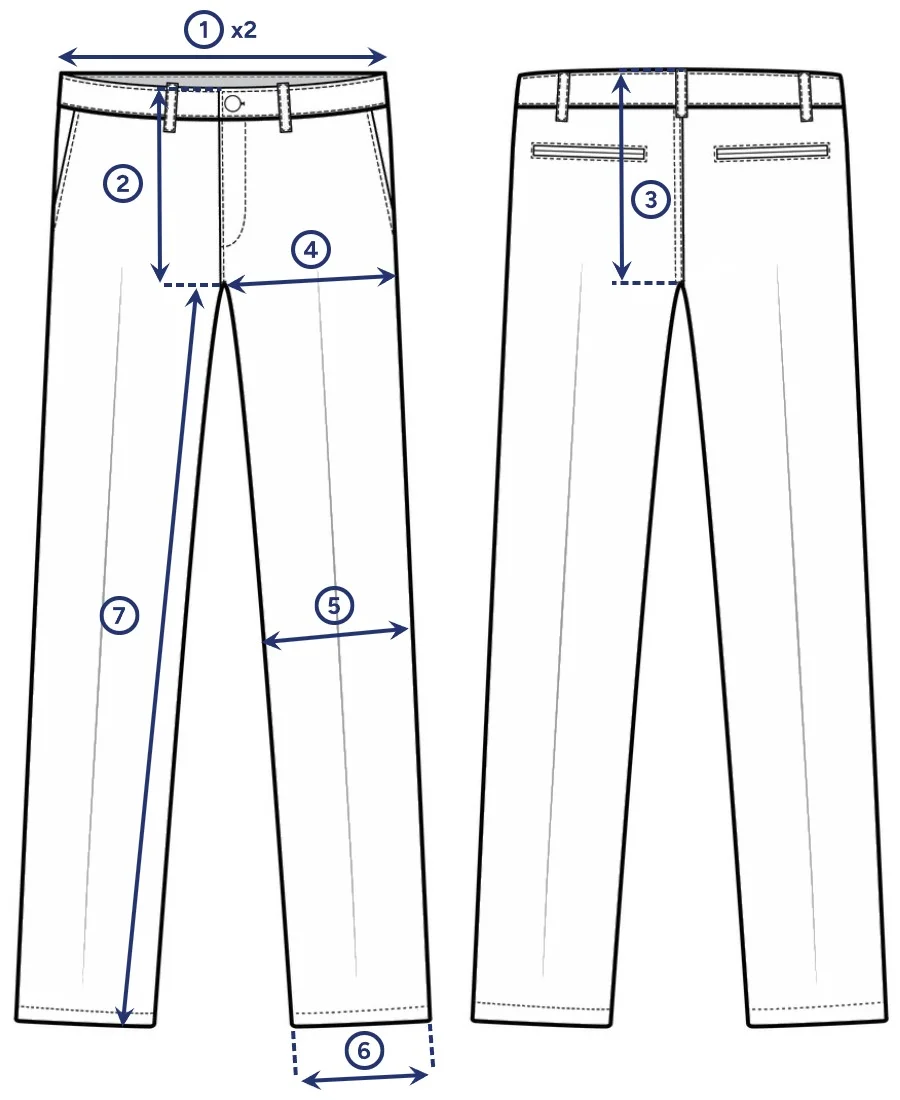How to measure trousers - front and back