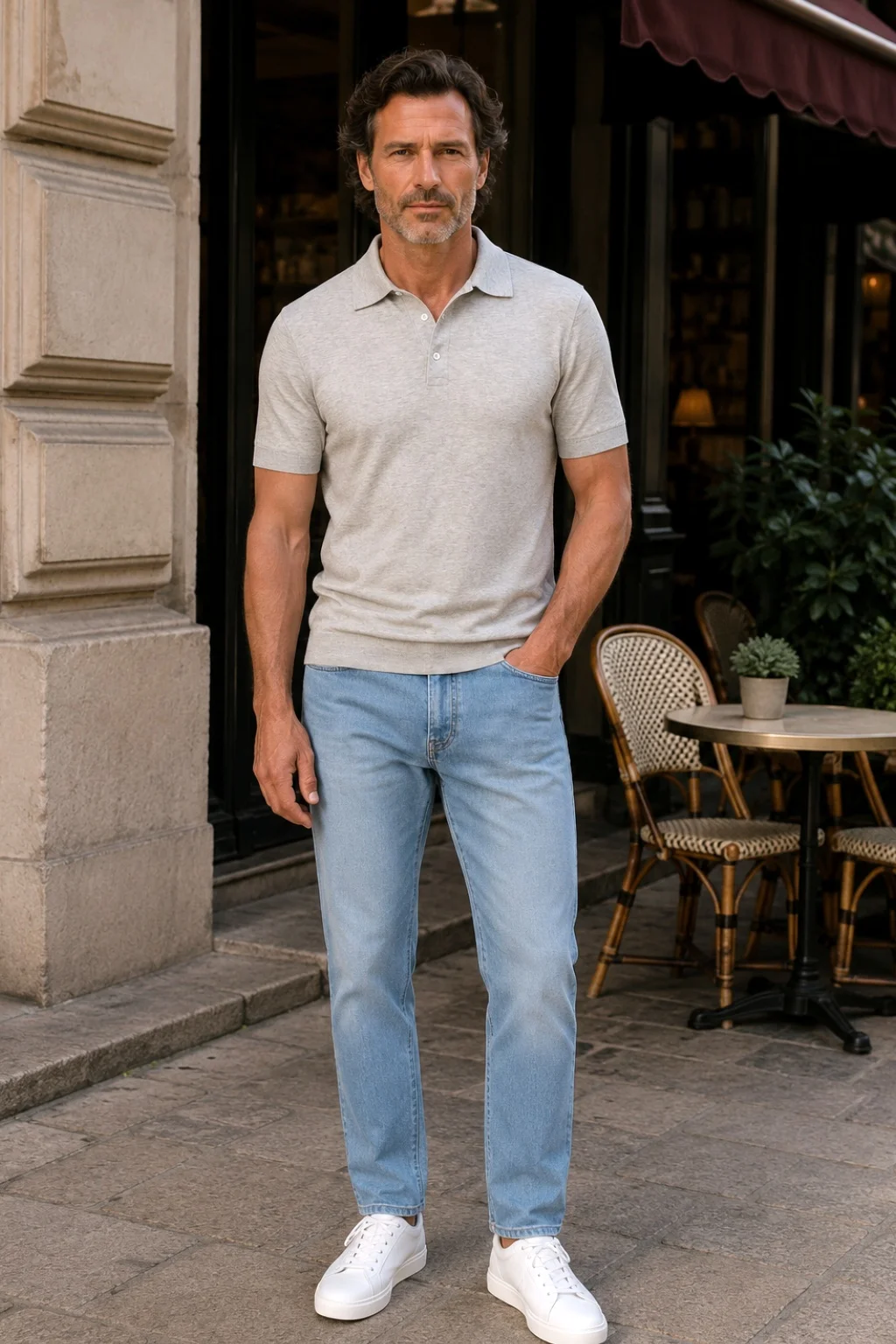 polo shirt jeans and dress shoes Semi-casual summer vibes: Polo shirt paired with jeans or dress pants, finished with loafers or sneakerscool, clean, and office-ready., -, #summerofficestyle #mensofficewear #outfitideasforyou