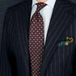 Shibumi Firenze burgundy silk tie with blue floral pattern