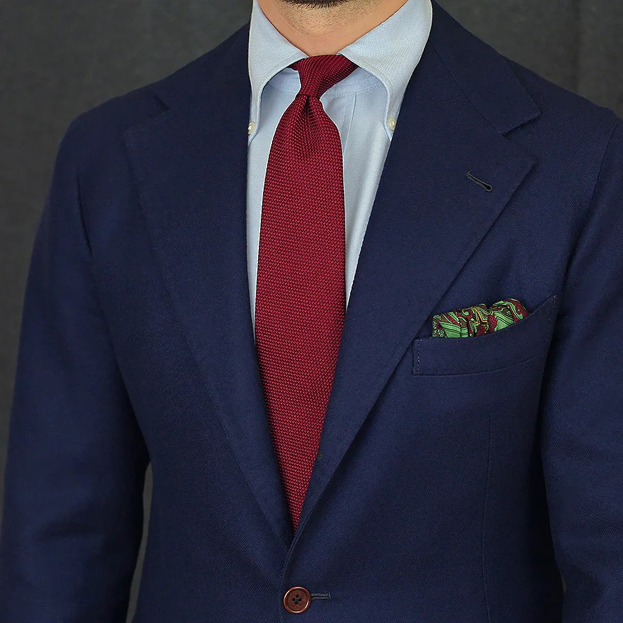 Shibumi Firenze raudonas šilkinis grenadino kaklaraištis