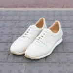 Carlos Santos 1300 Saymon off-white suede sneakers