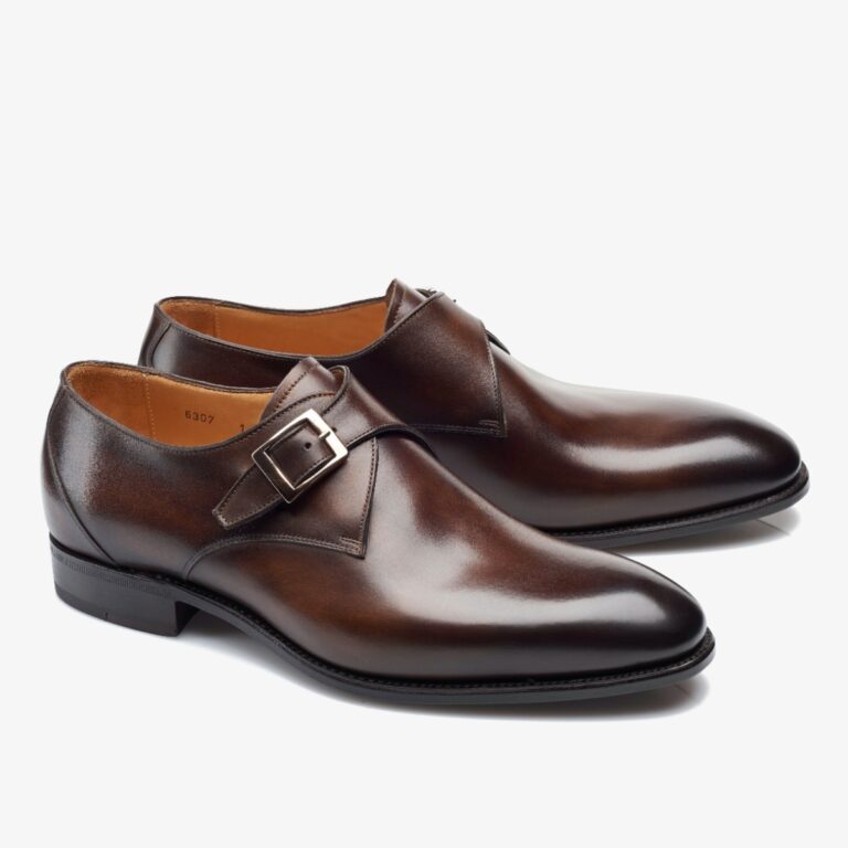 Carlos Santos 6307 Gareth dark brown men's monk strap shoes