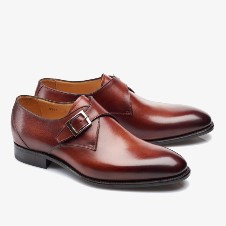 Carlos Santos 6307 Gareth burgundy men's monk strap shoes