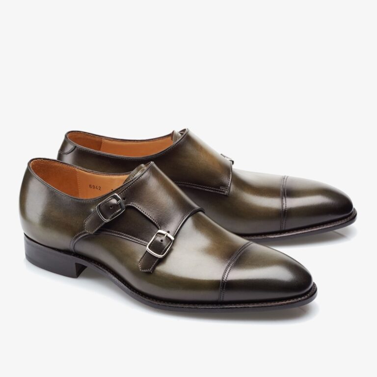 Carlos Santos 6942 Andrew green men's monk strap shoes