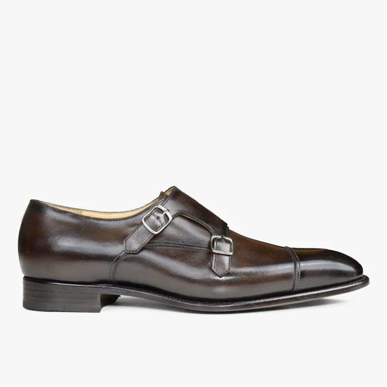 Carlos Santos 6942 Andrew dark brown men's monk strap shoes