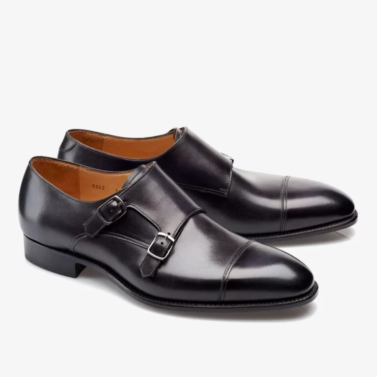 Carlos Santos 6942 Andrew black men's monk strap shoes