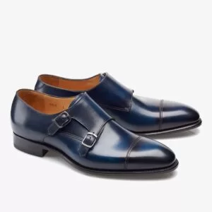 Carlos Santos 6942 Andrew blue men's monk strap shoes