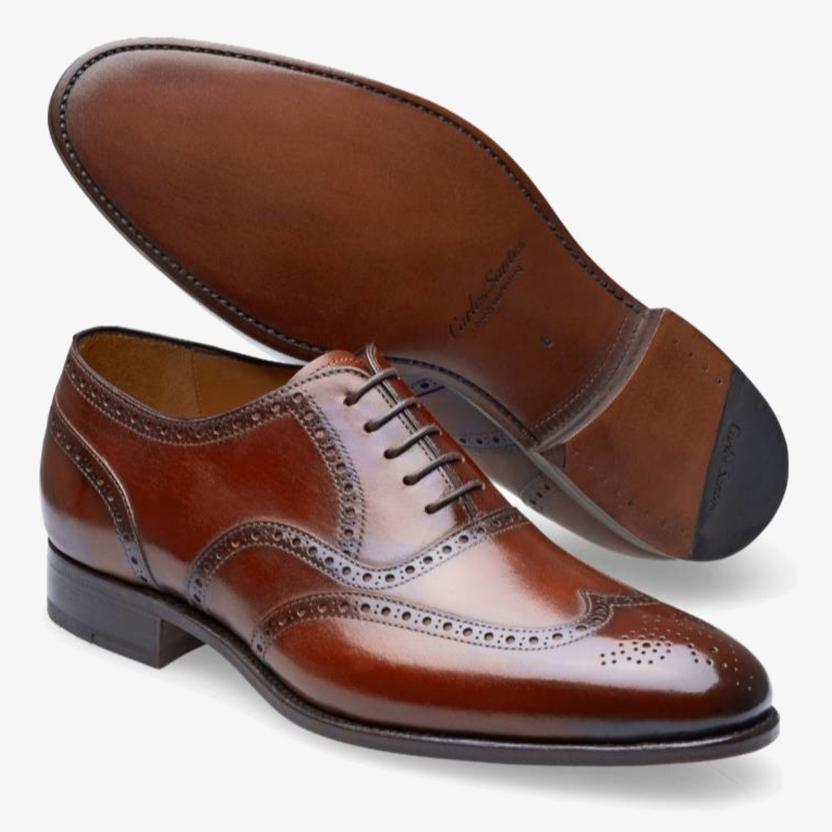 Carlos Santos 7273 Frank burgundy brogue men's oxford shoes