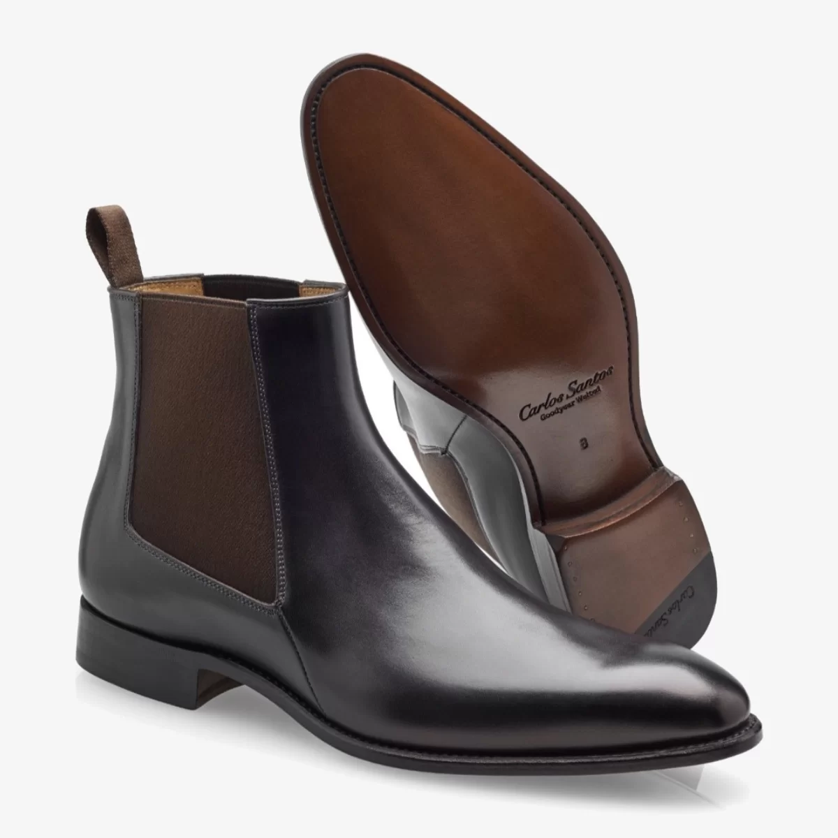 Carlos Santos 7902 Daniel noir shadow Chelsea boots