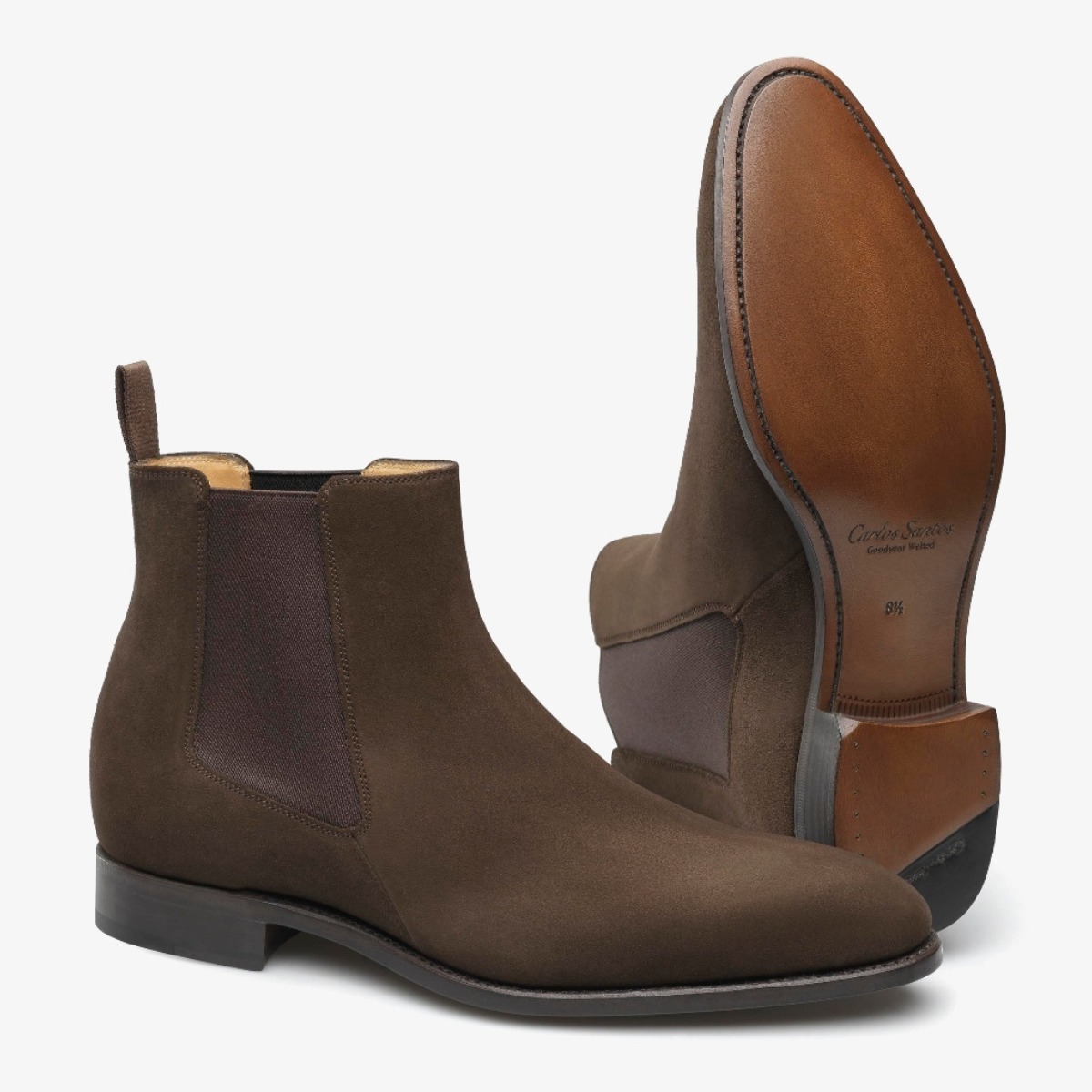 Carlos Santos 7902 Fred dark brown suede Chelsea boots