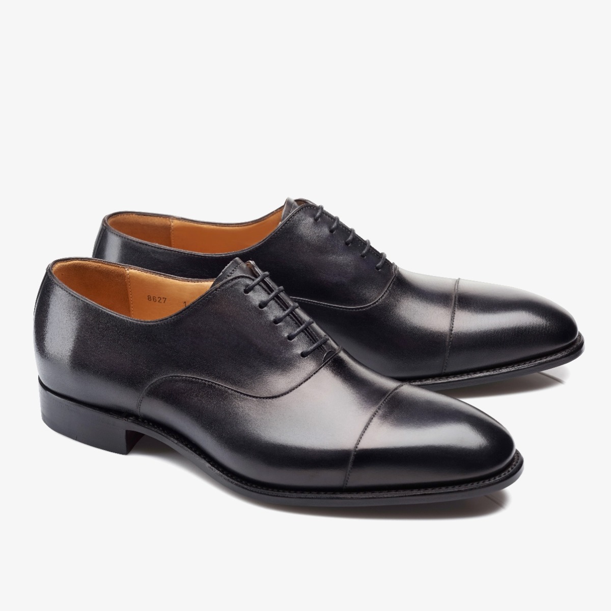 Carlos Santos 8627 Harold noir shadow toe cap oxford shoes