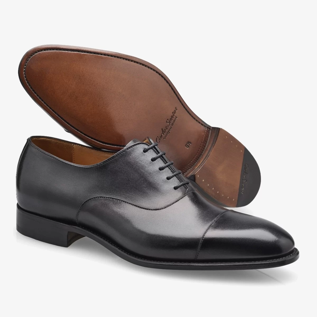 Carlos Santos 8627 Harold noir shadow toe cap oxford shoes