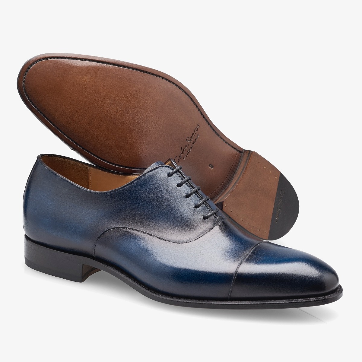 Carlos Santos 8627 Harold blue toe cap men's oxford shoes