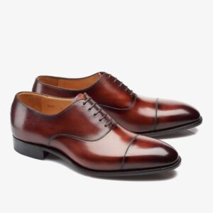 Carlos Santos 8627 Harold burgundy cap men's oxford shoes