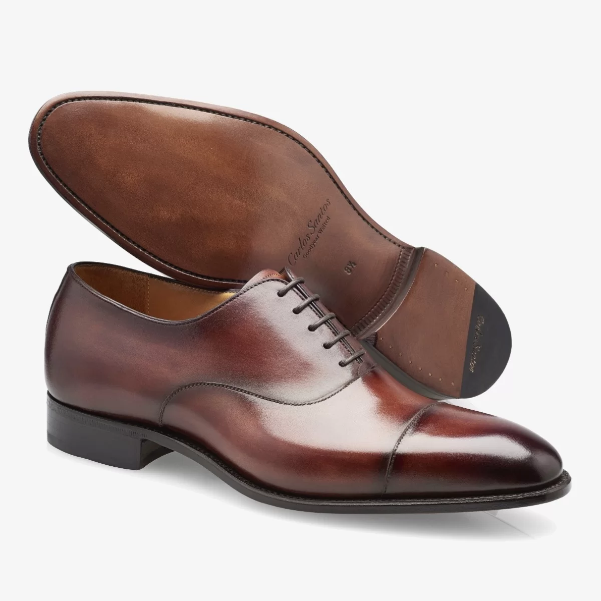 Carlos Santos 8627 Harold wine shadow toe cap oxford shoes