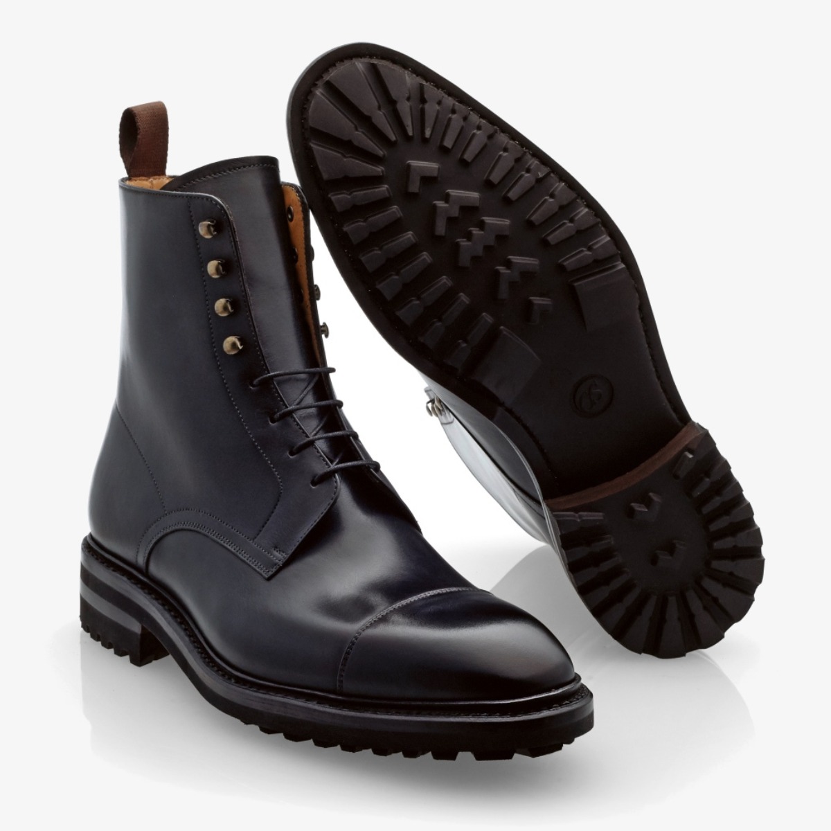 Carlos Santos 8866 Stallone noir shadow toe cap lace-up boots
