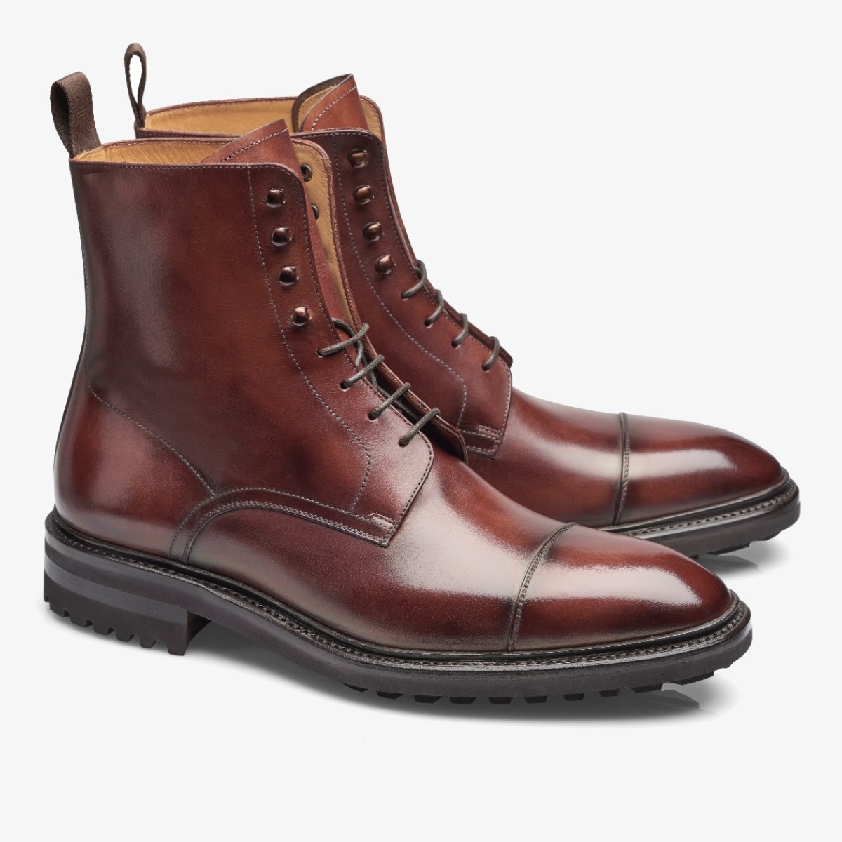 Carlos Santos 8866 Stallone burgundy shadow lace-up boots