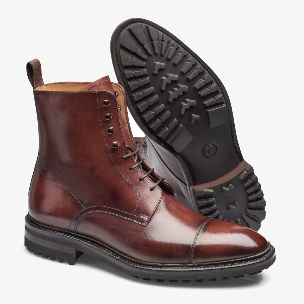 Carlos Santos 8866 Stallone burgundy shadow lace-up boots