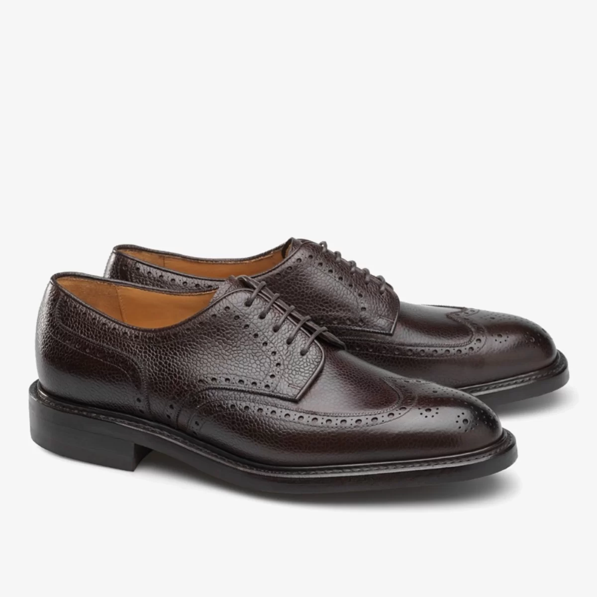 Carlos Santos 9847 Eric grain 100 marron brogue derby shoes