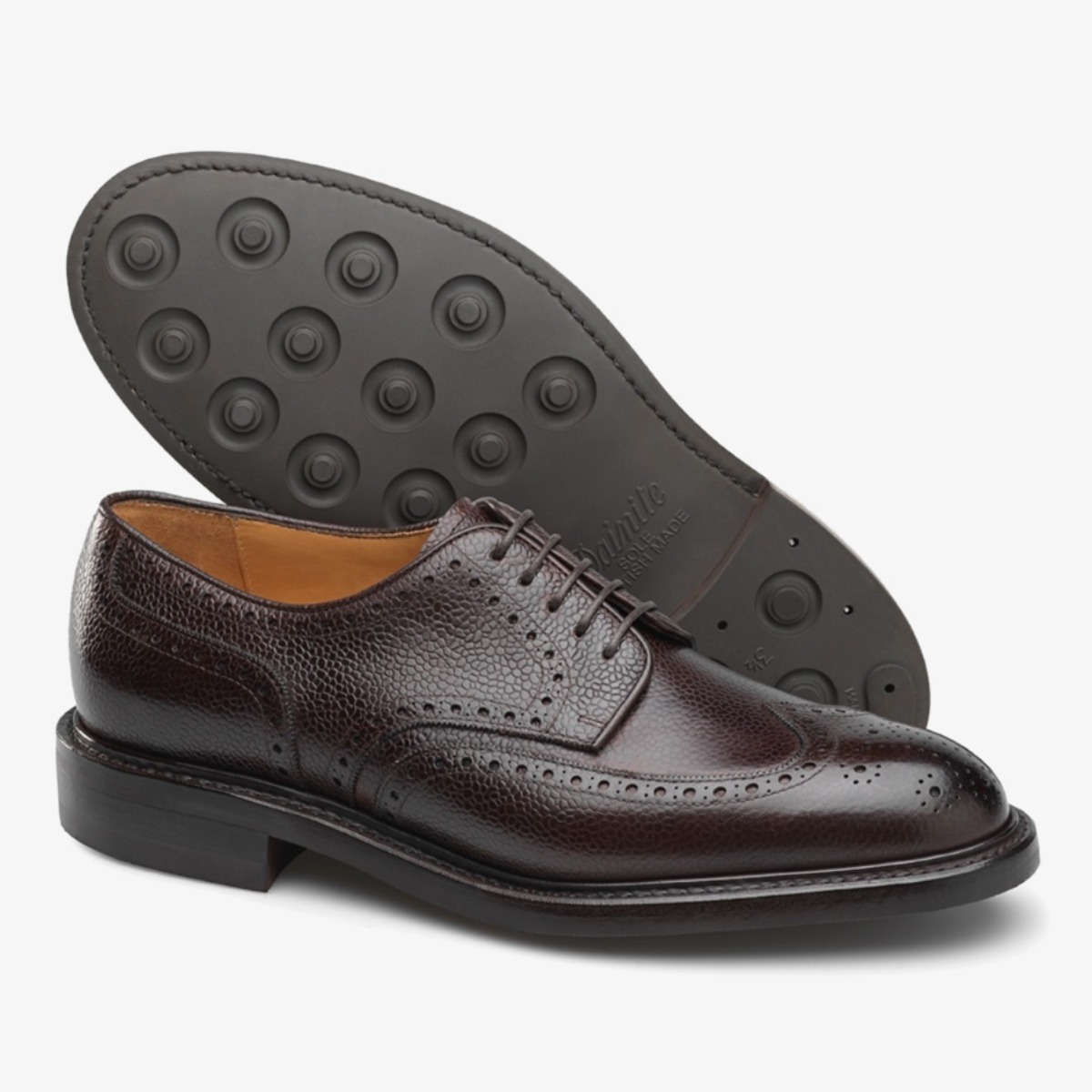 Carlos Santos 9847 Eric grain 100 marron brogue derby shoes