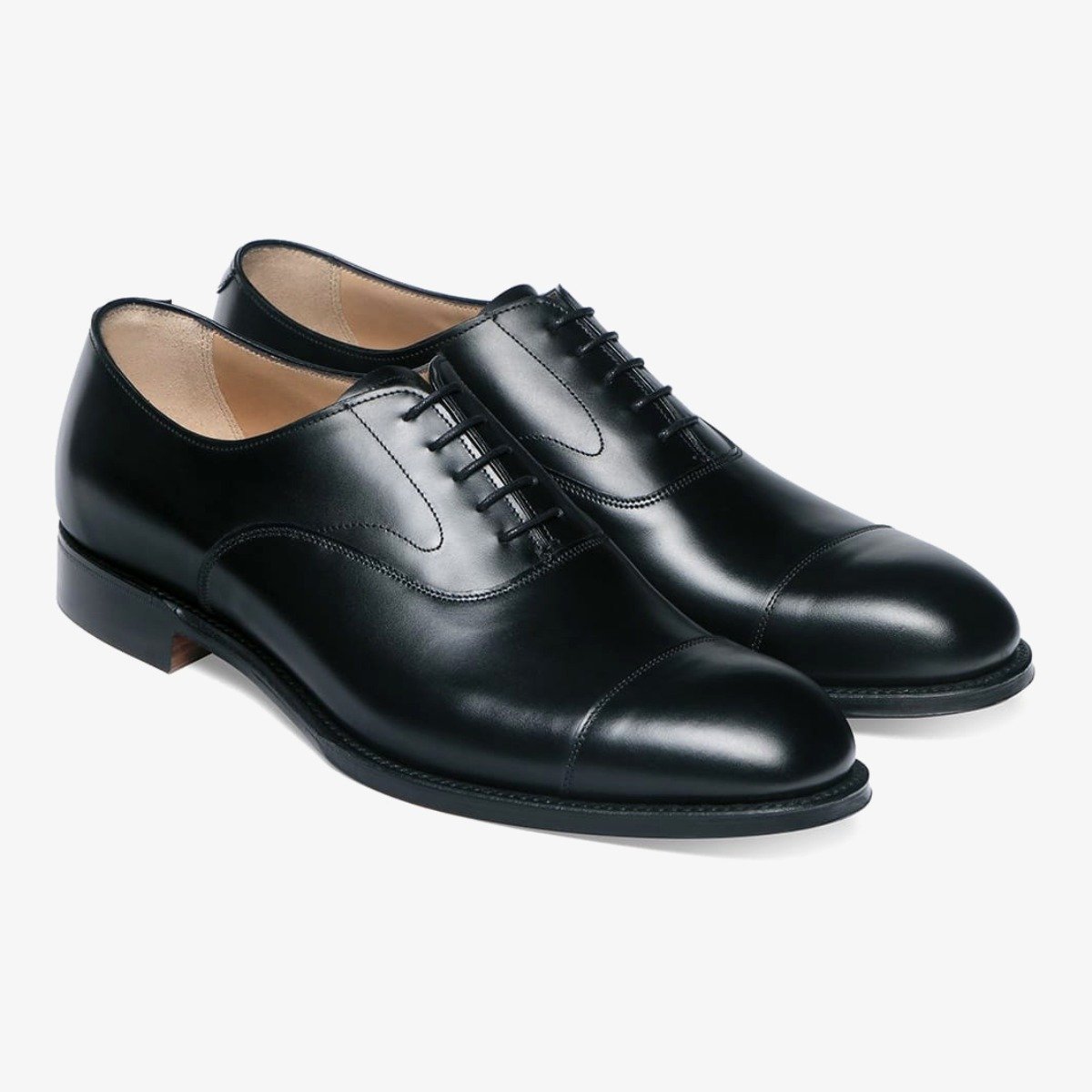 Cheaney Alfred black toe cap oxford shoes