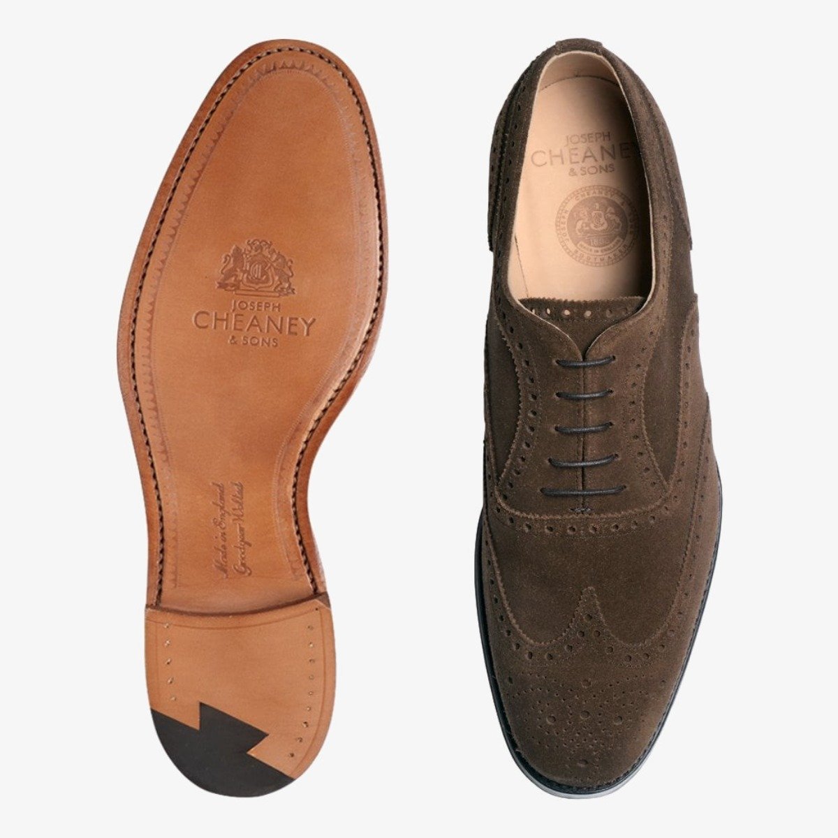 Cheaney Arthur III plough suede brogue oxford shoes