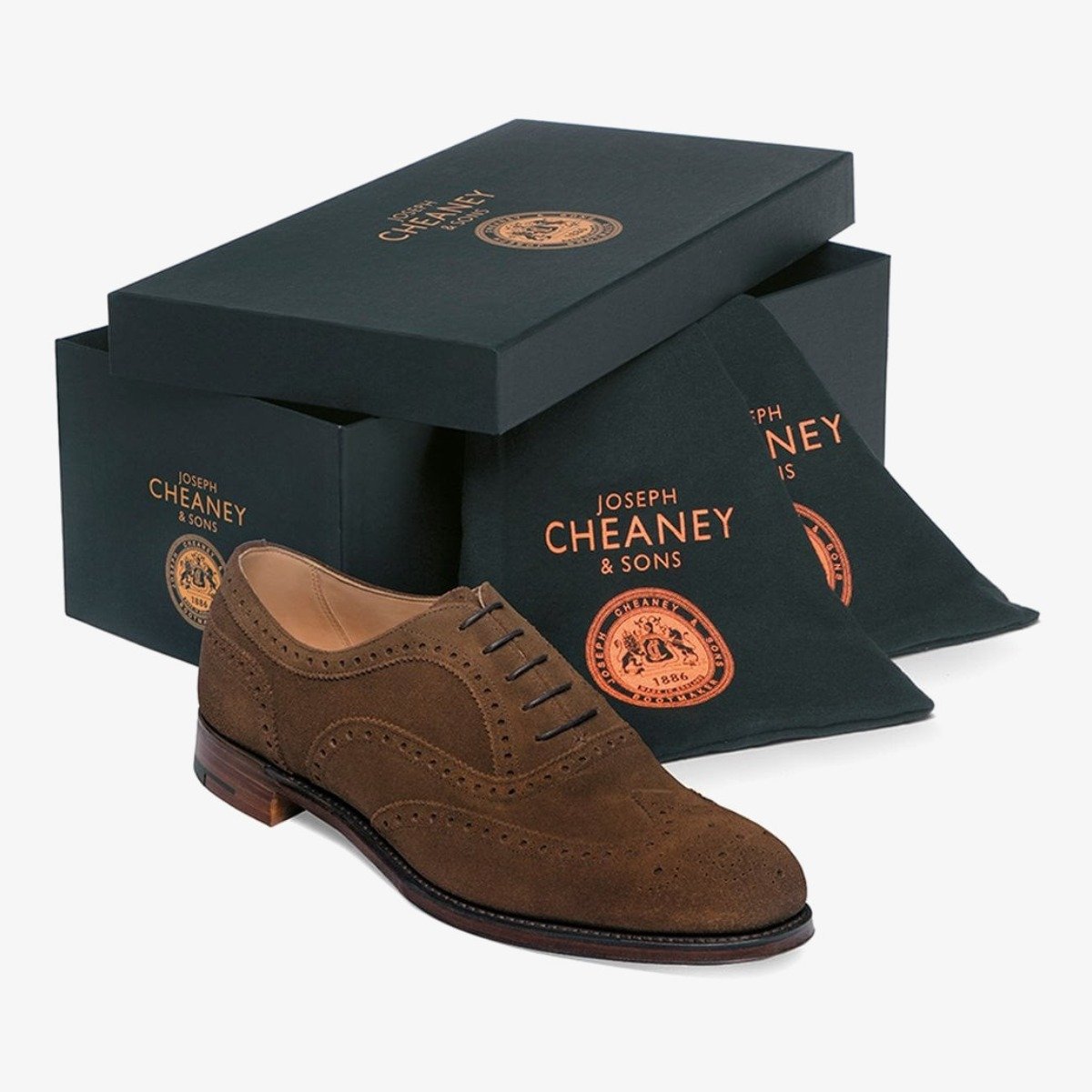 Cheaney Arthur III plough suede brogue oxford shoes
