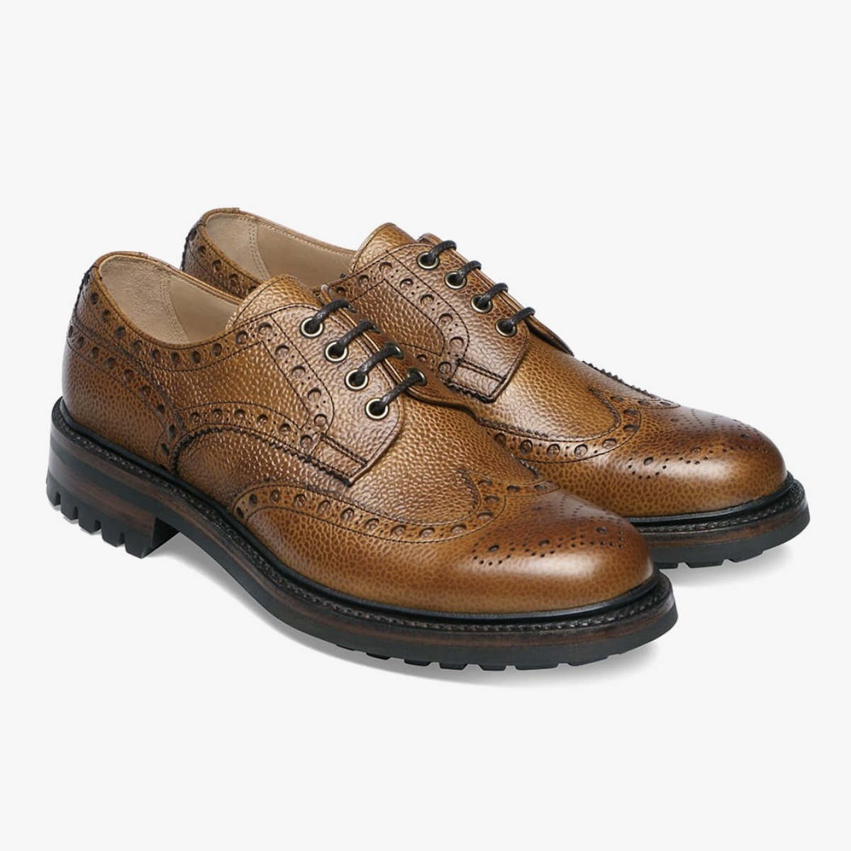 Cheaney Avon almond brogue derby shoes