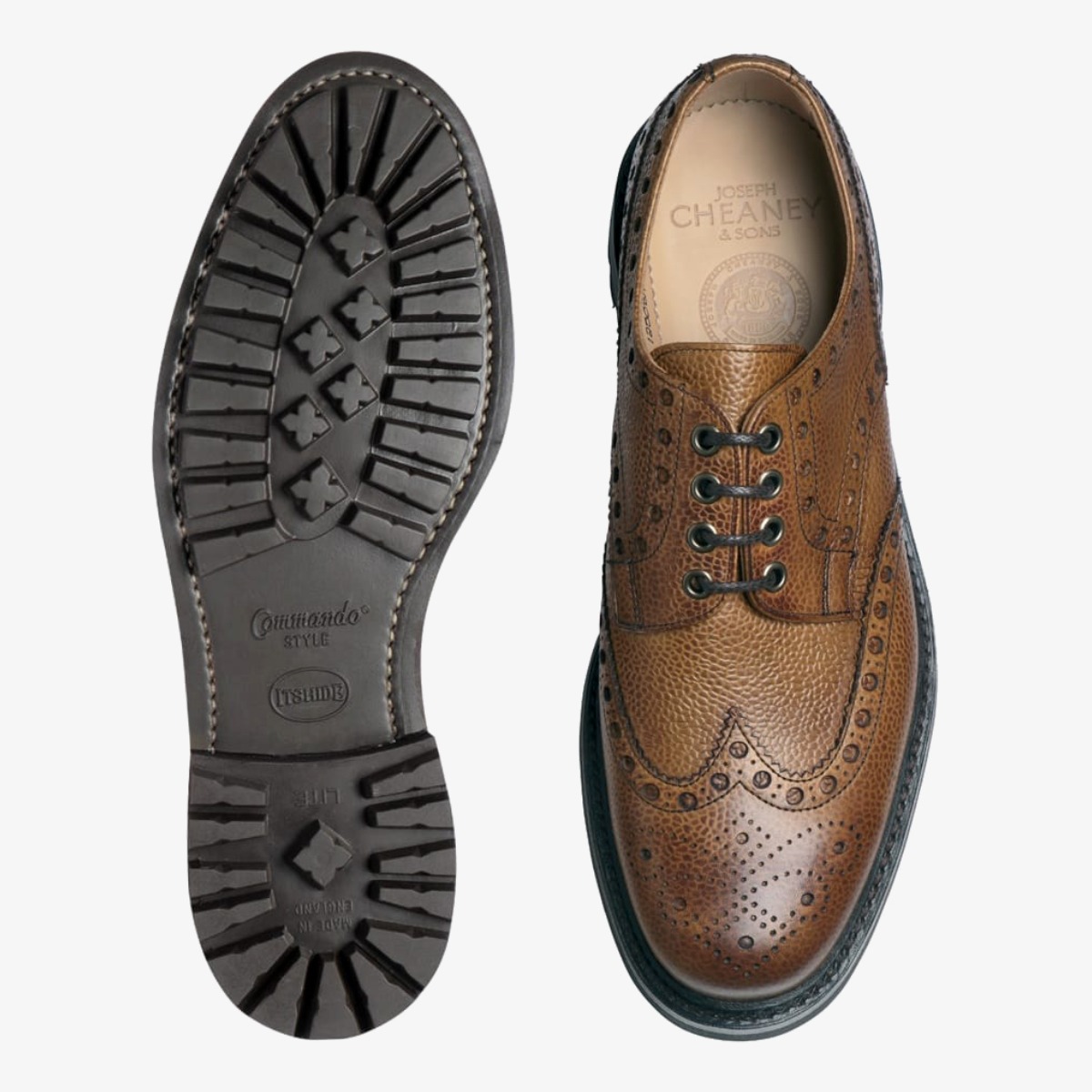 Cheaney Avon almond brogue men's derby shoes