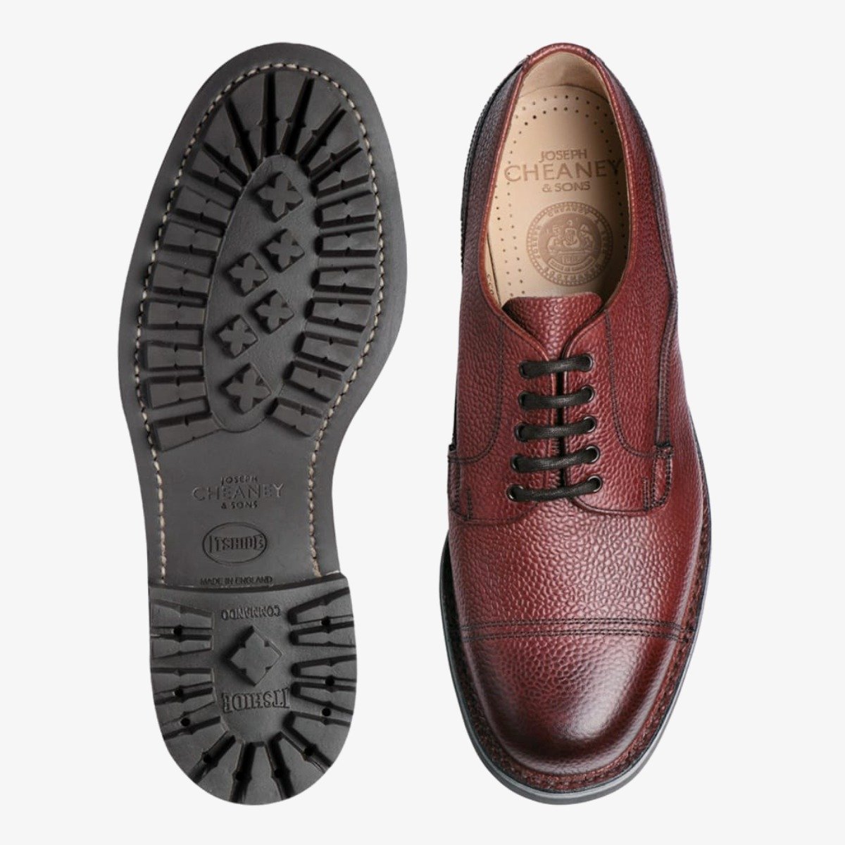 Cheaney Cairngorm II burgundy toe cap men's blucher shoes