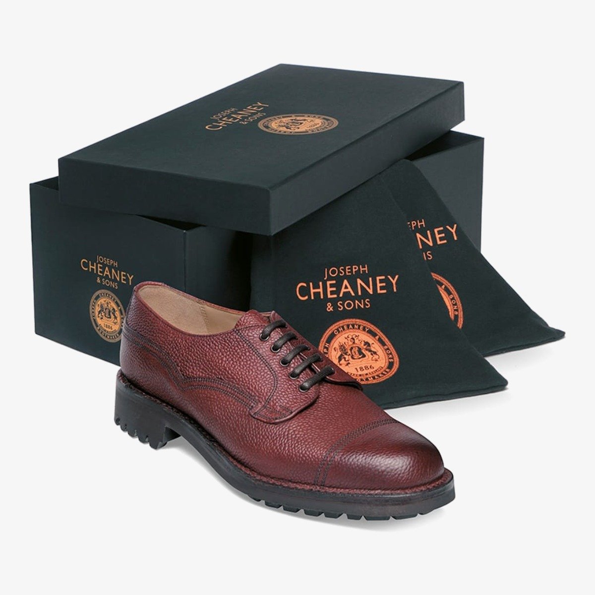 Cheaney Cairngorm II burgundy toe cap blucher shoes